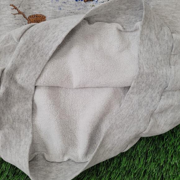 Vintage 80s Funny Fisherman Humor Sweatshirt XL 23x25 Gray - Picture 12 of 14